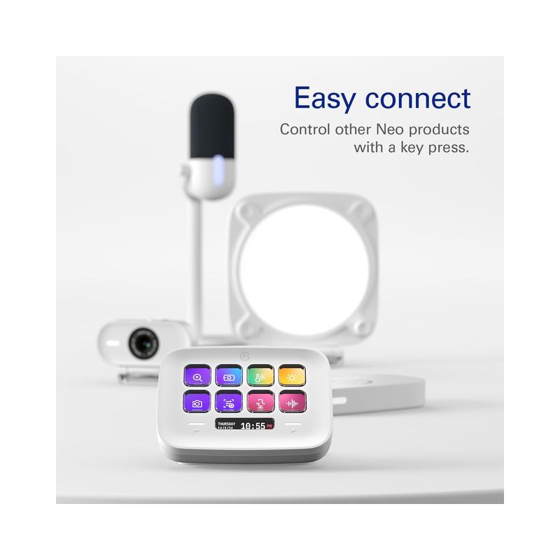 Elgato Stream Deck Neo – 8 Customizable Keys for Streamlined Task Automation and Smart Control - White (Brand New) - view 2