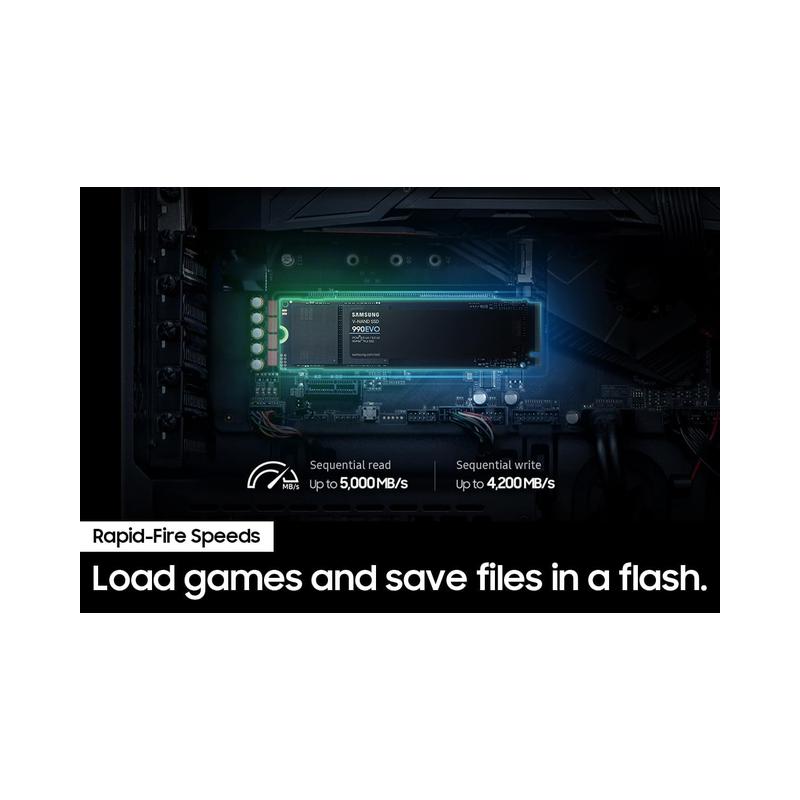 SAMSUNG 990 EVO 2TB SSD - PCIe Gen 4x4 & 5x2 M.2 NVMe, Speeds Up to 5,000MB/s, Power Efficient, Smart Thermal Control, and.