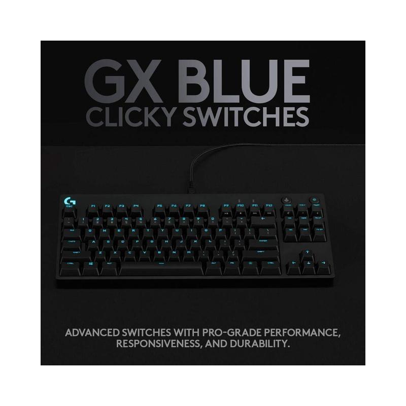 Logitech G Pro Wired Mechanical Gaming Keyboard, GX Blue Clicky - Brand New - view 3