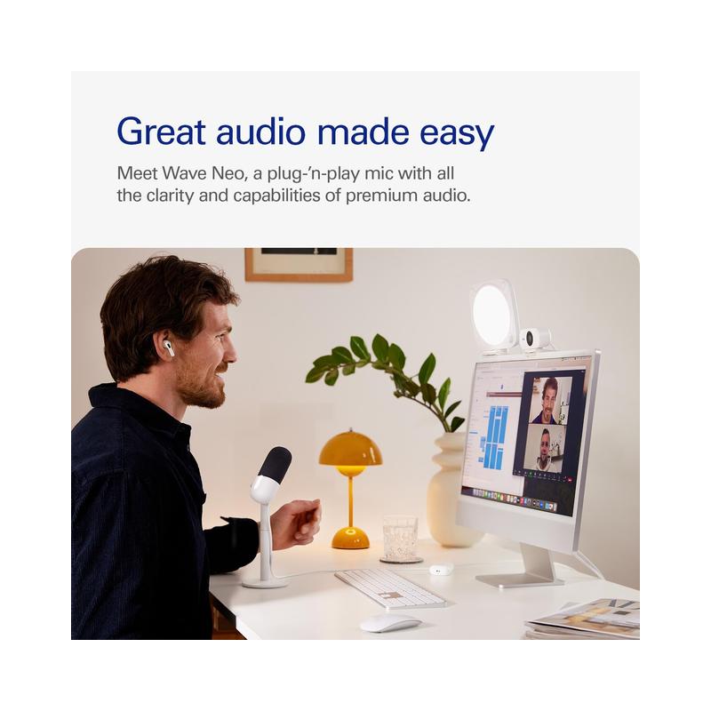 Elgato Wave Neo USB Condenser Microphone – Tap to Mute, Plug-and-Play for Gaming, Streaming, and Meetings - Brand New -.