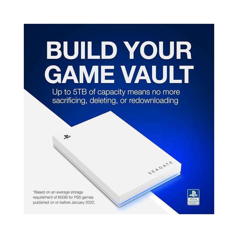 Seagate Game Drive for PS5 5TB External HDD, White (STLV5000100) - Brand New - view 4