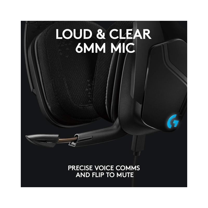 Logitech G635 DTS:X 7.1 Surround Sound LIGHTSYNC Gaming Headset - Brand New - view 4