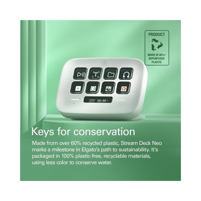 Elgato Stream Deck Neo – 8 Customizable Keys for Streamlined Task Automation and Smart Control - White (Brand New) - view 8
