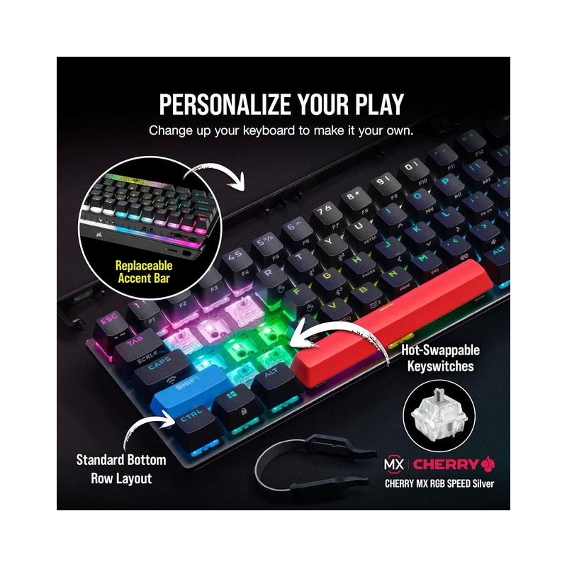 Corsair K70 RGB Pro Mini Wireless Mechanical Gaming Keyboard, Cherry MX Keyswitch RGB Red Linear & Smooth - Brand New -.