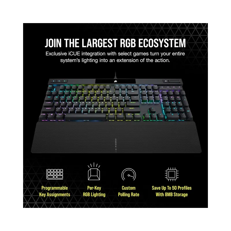 Corsair K70 RGB Pro Mechanical Gaming Keyboard, Cherry MX RGB - Brand New - view 2