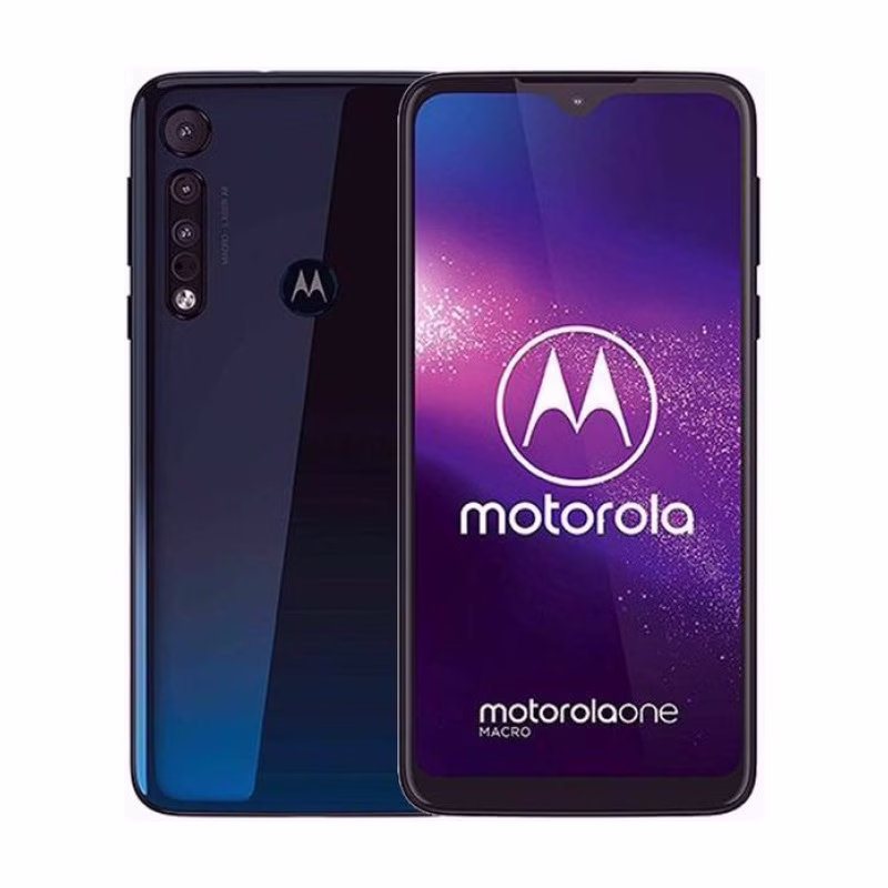 Motorola One Macro 64GB/4GB Unlocked, Space Blue (Certified Pre-Owned)