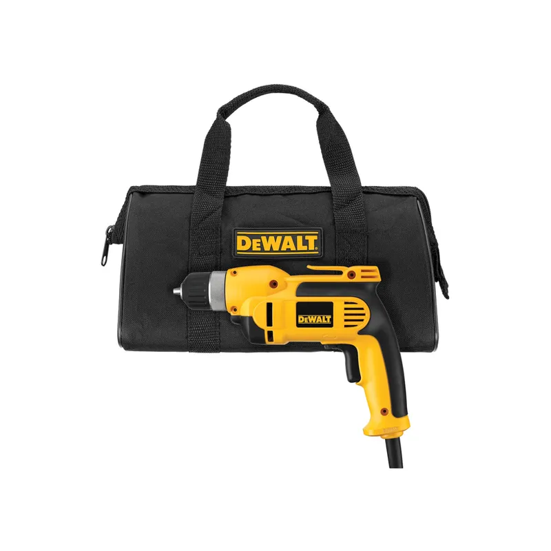 DEWALT 3/8-in VSR Keyless Corded Pistol Grip Drill Kit - 8-amp Motor - 2500 RPM - Variable-Speed Trigger (DWD110K) - Brand.