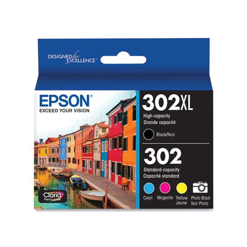 [Original] Epson Claria High-Yield Ink Cartridge - Black, Photo Black, Cyan, Magenta, Yellow - (T302XLBC-S)