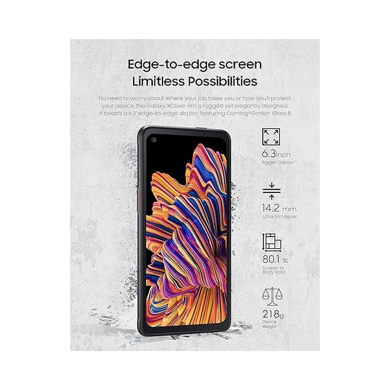 Samsung Galaxy XCover Pro Rugged (IP Rated) Unlocked Smartphone I 64GB Storage I Black I Open Box - view 3