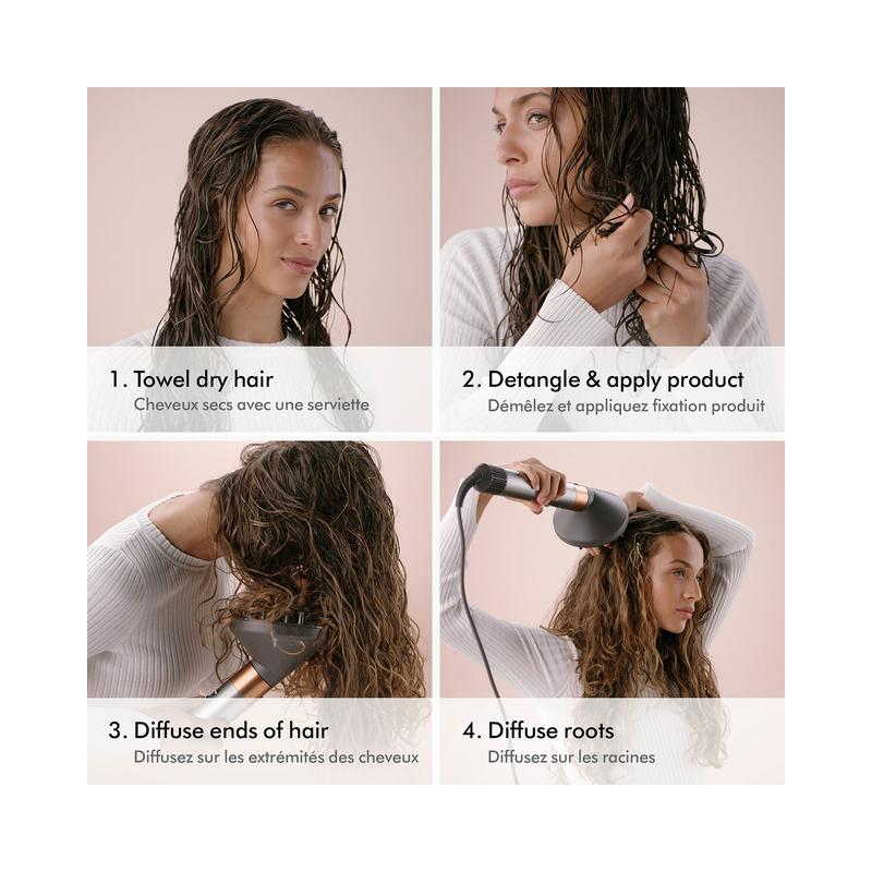 Dyson Airwrap Multi-Styler Complete Long Diffuse for Curly & Coily Hair – Nickel/ Copper (Open Box) - view 8