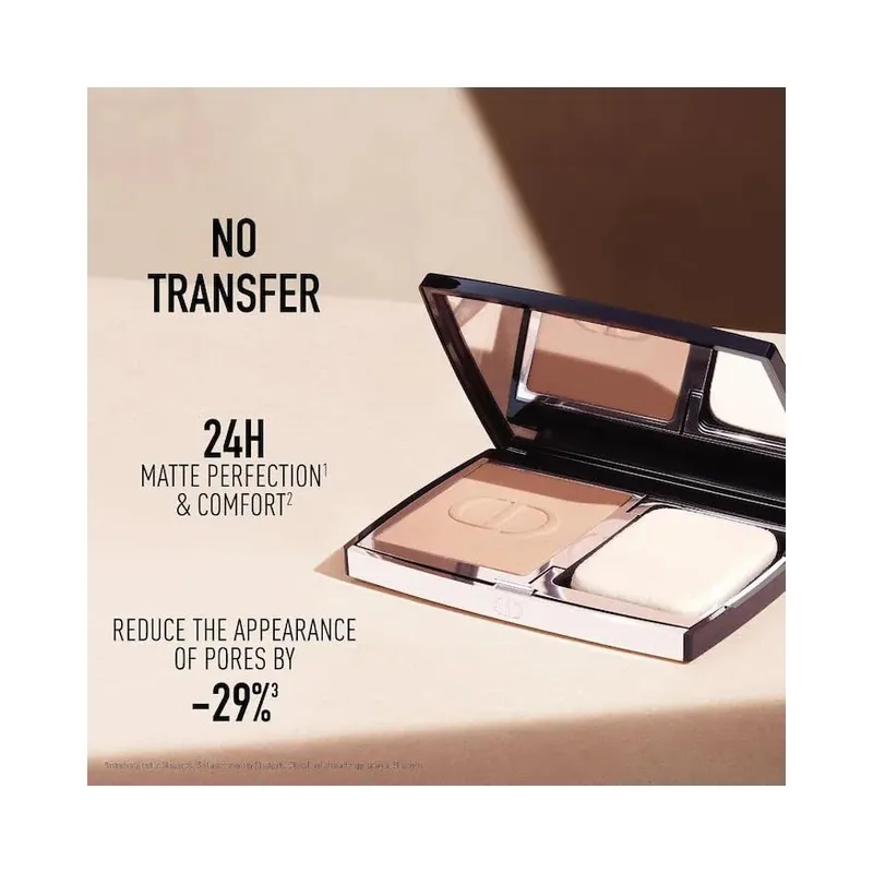 [Original] Dior Forever Natural Velvet Compact Foundation - 6N Natural Matte Perfection Concentrated in Floral Skincare,.