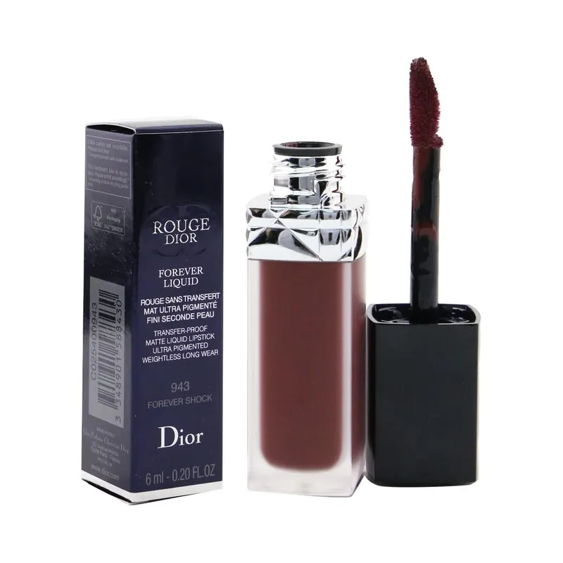 [Original] Dior Rouge Dior Forever Liquid Matte Liquid Lipstick – Transfer-Proof, Ultra-Pigmented 943 Forever Shock, 6mL -.