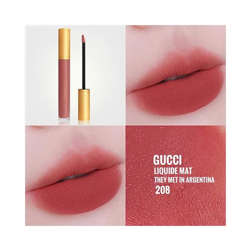 [Original] GUCCI Rouge Lèvres Liquid Matte Lip Colour Transfer Proof 208 They Met In Argentina, 1.8g - view 2