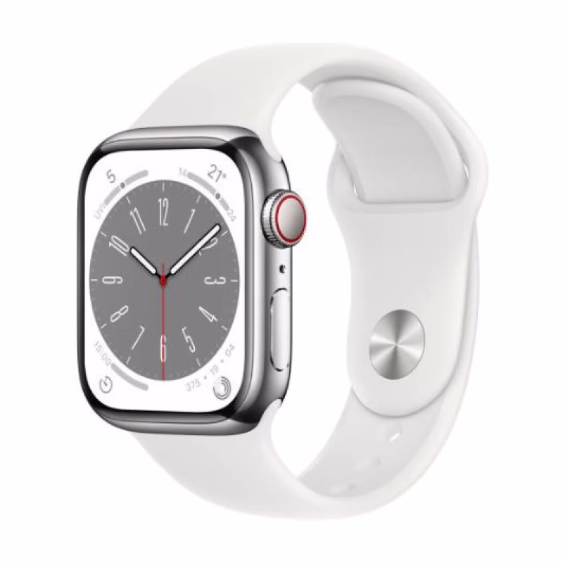 Apple Watch Series 8 [GPS + Cellular] Stainless Steel Case with Sport Band- Certified Pre-Owned