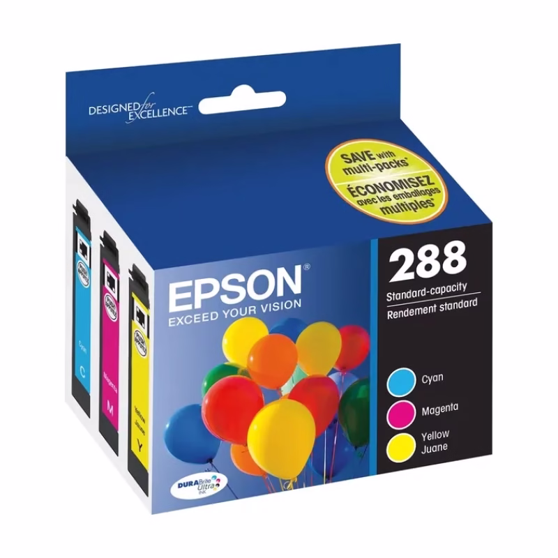[Original] EPSON T288 (T288520-S) 3-Pack Color Inkjet Cartridge