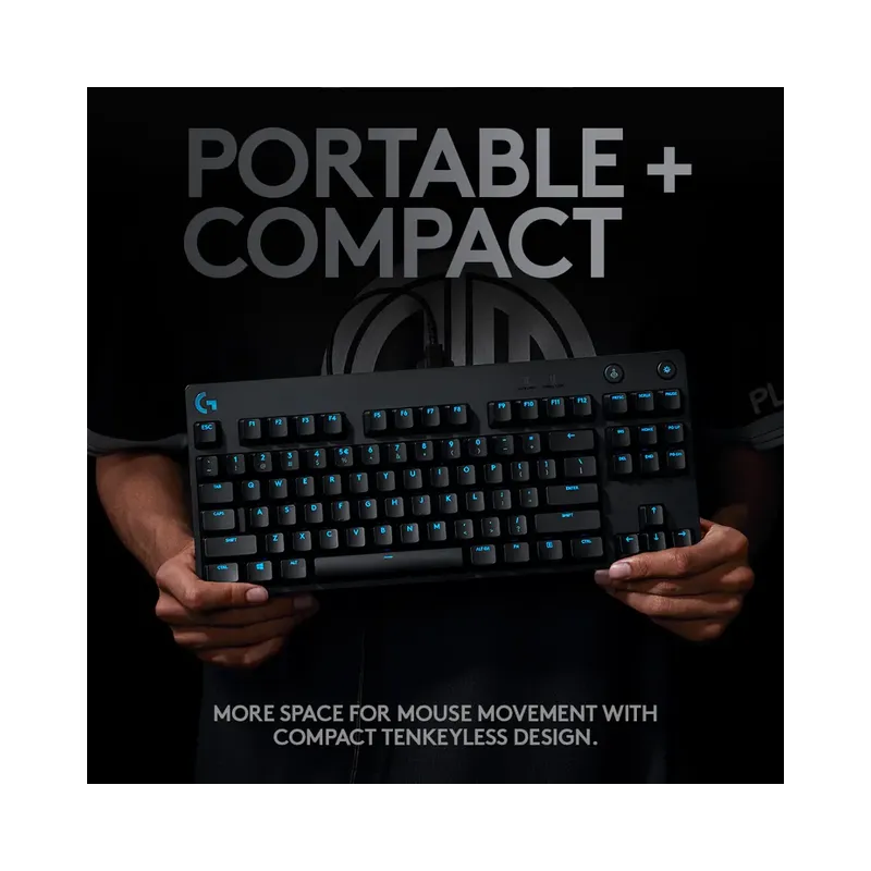 Logitech - G PRO TKL Wired Mechanical GX Blue Clicky Switch Gaming Keyboard with RGB Backlighting - Black (Brand New) -.