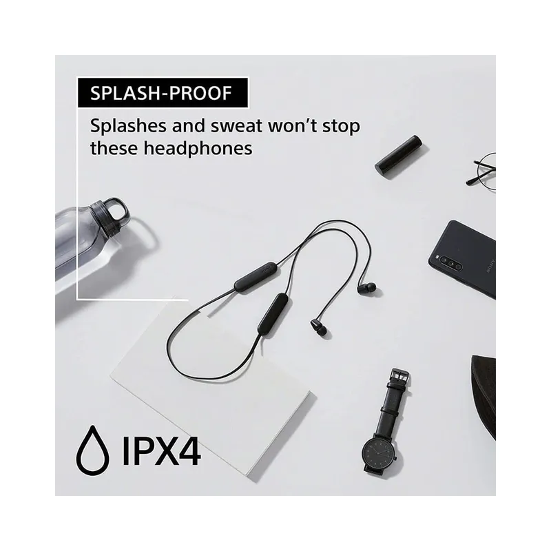 Sony WI-C100 Wireless in-Ear Bluetooth Headphones with Built-in Microphone, Black - Brand New - view 3
