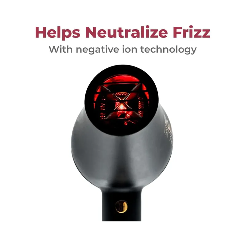 Skin Research Institute Salon Dry Pro Infrared Hair Dryer - Negative Ions for Reduced Frizz, Fast-Drying and Max Shine,.