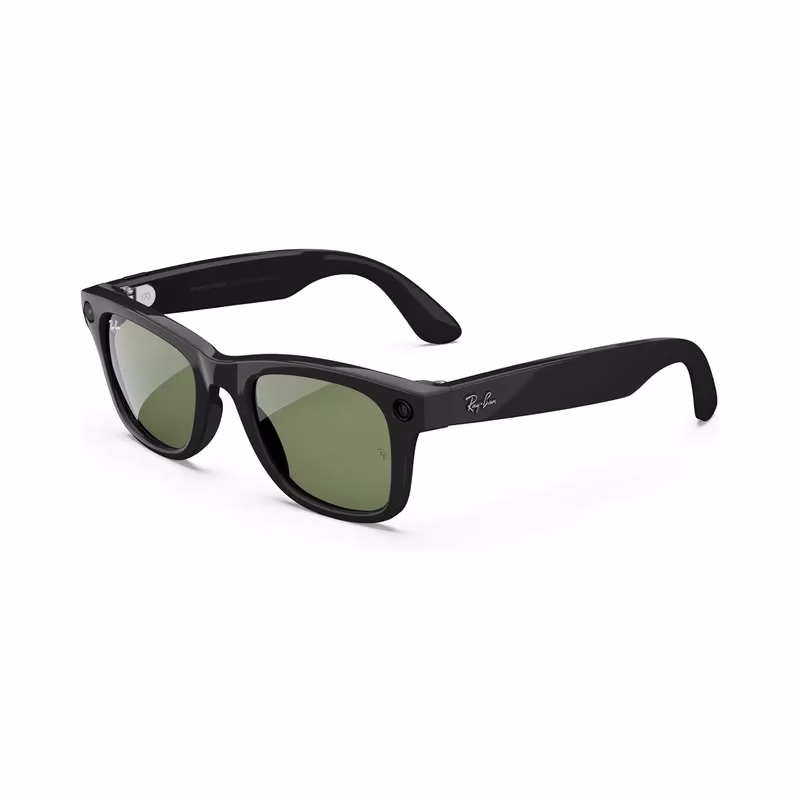 RayBan Meta Wayfarer Glasses (Gen1), Shiny Black/G15 Green (Open Box) - view 2
