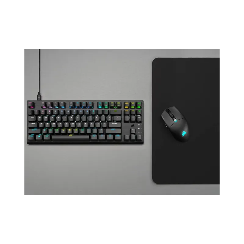 CORSAIR K60 RGB TKL RGB Tenkeyless Optical-Mechanical Wired Gaming Keyboard - OPX Switches - Black (Brand New) - view 6