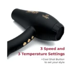Skin Research Institute Salon Dry Pro Infrared Hair Dryer - Negative Ions for Reduced Frizz, Fast-Drying and Max Shine,.