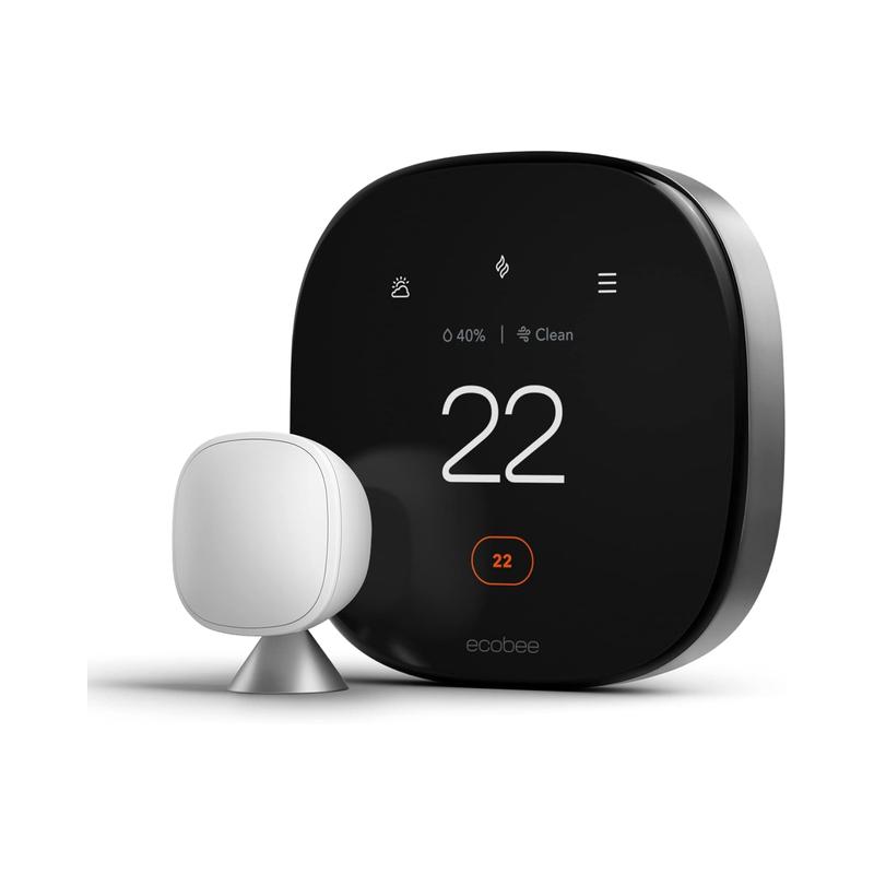 Ecobee New Smart Thermostat Premium with Smart Sensor and Air Quality Monitor - Programmable Wifi Thermostat - Brand New
