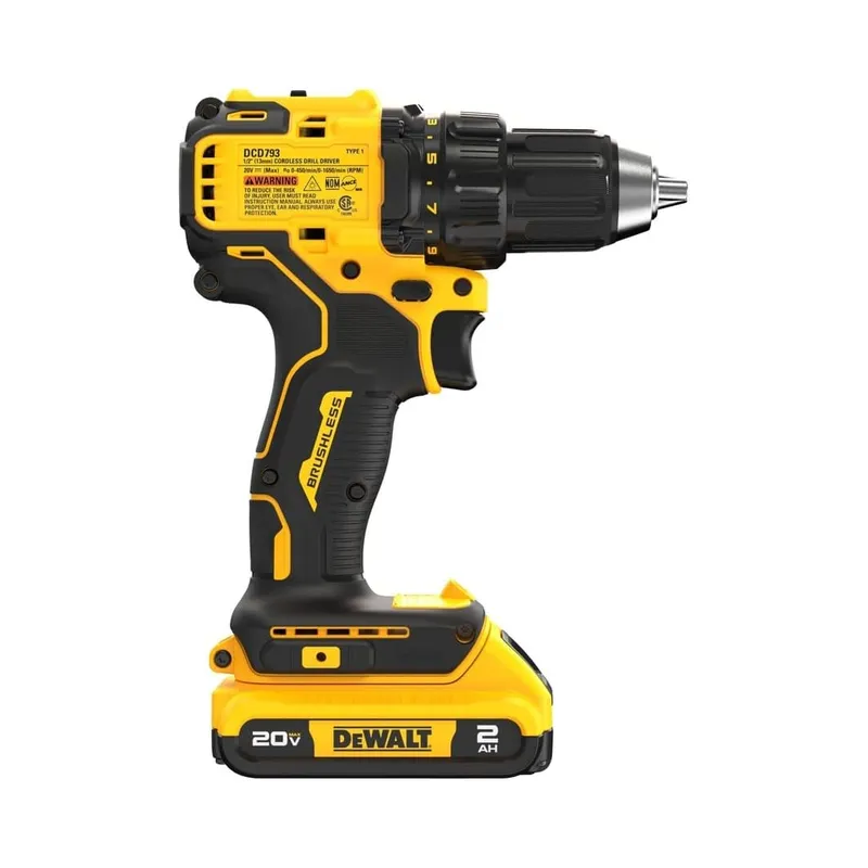 DEWALT 20V MAX Brushless 1/2 in. Cordless Compact Drill Driver Kit, Ratcheting Chuck, LED (DCD793D1) - Brand New - view 3