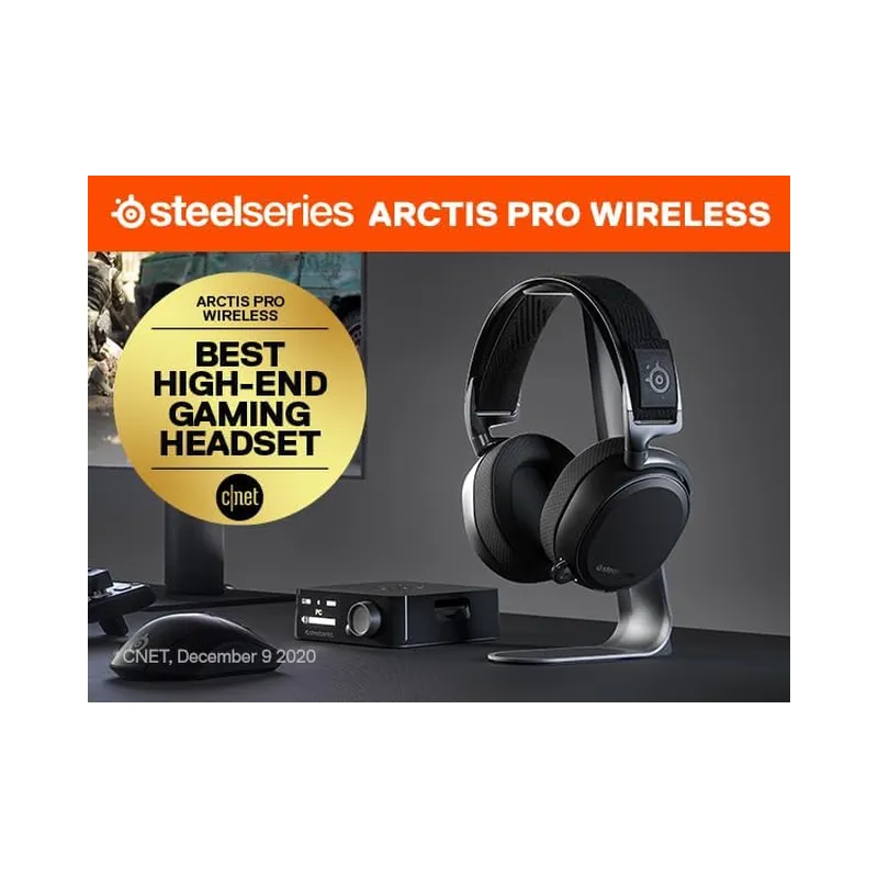 SteelSeries Arctis Pro Wireless Gaming Headset - Non-Stop Dual Battery - AI Noise Canceling Mic - PC, PS5, PS4, Mobile,.