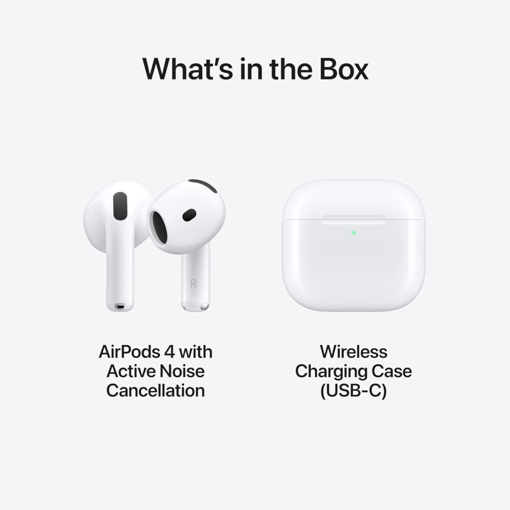 Apple AirPods 4 (with Active Noise Cancellation | Latest Model 2024 ) Wireless Earbuds with USB-C and wireless Charging |.