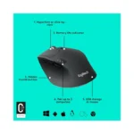 Logitech M720 Triathlon Multi-Device Wireless Mouse, Bluetooth, USB Unifying Receiver, Black - Brand New - view 5