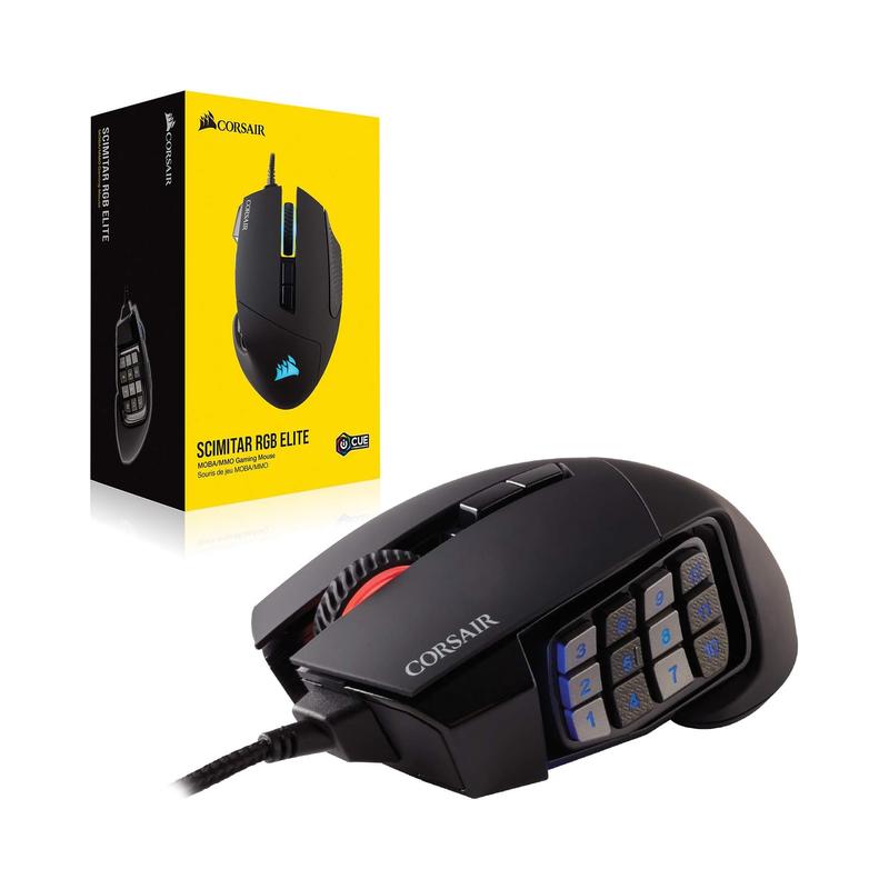 Corsair SCIMITAR RGB ELITE Gaming Mouse for MOBA, MMO – 18,000 DPI, 17 Programmable Buttons, iCUE Compatible – Black - view 3
