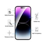 NEW'C 3-Pack Tempered Glass Screen Protector for iPhone 14 Pro Max - Case Friendly, Scratch-Proof, Bubble-Free - view 7