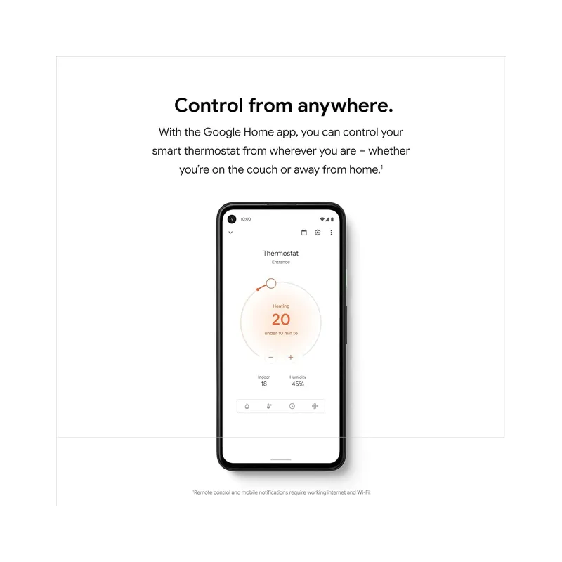 Google Nest Thermostat - Smart Thermostat for Home - Programmable WiFi Thermostat, Snow - Brand New - view 3