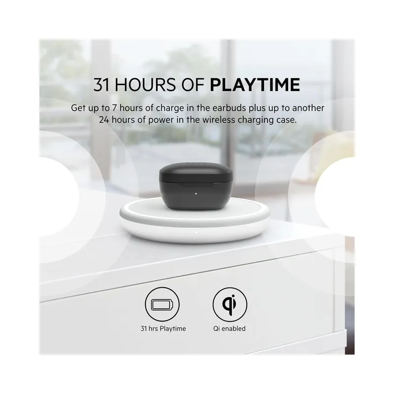 Belkin SoundForm Rise True Wireless Ear Buds with Wireless Charger Case, Dual Microphone, IPX5 Water Resistant Earbuds -.