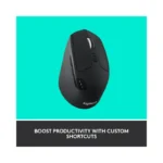 Logitech M720 Triathlon Multi-Device Wireless Mouse, Bluetooth, USB Unifying Receiver, Black - Brand New - view 3