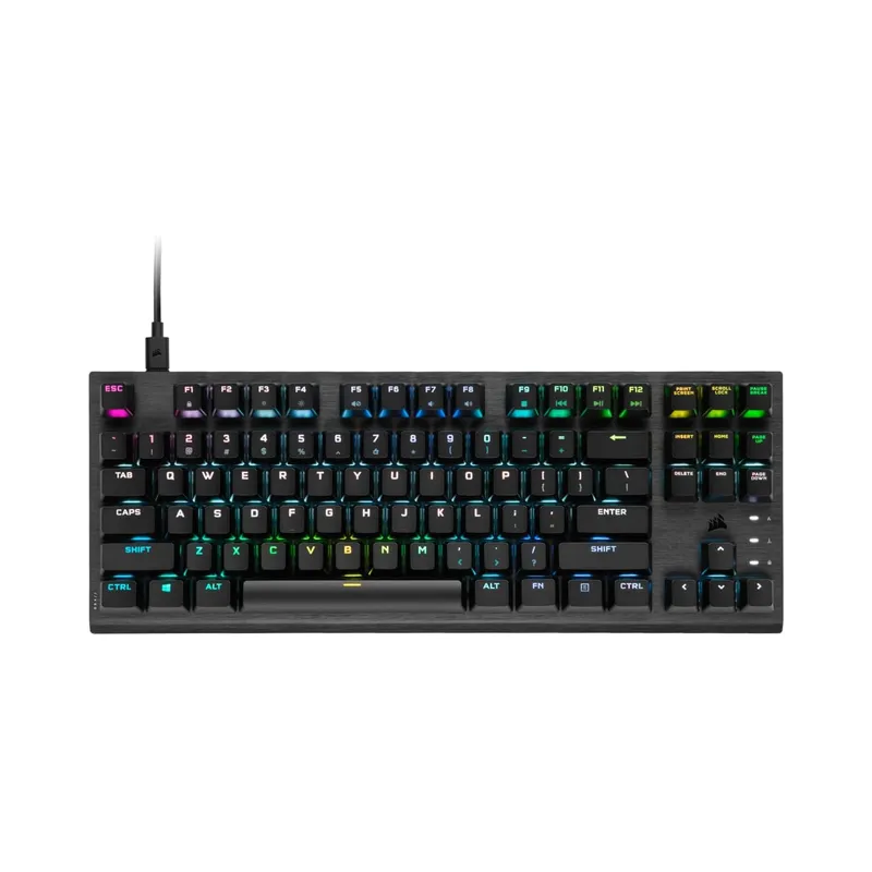 CORSAIR K60 RGB TKL RGB Tenkeyless Optical-Mechanical Wired Gaming Keyboard - OPX Switches - Black (Brand New) - view 4
