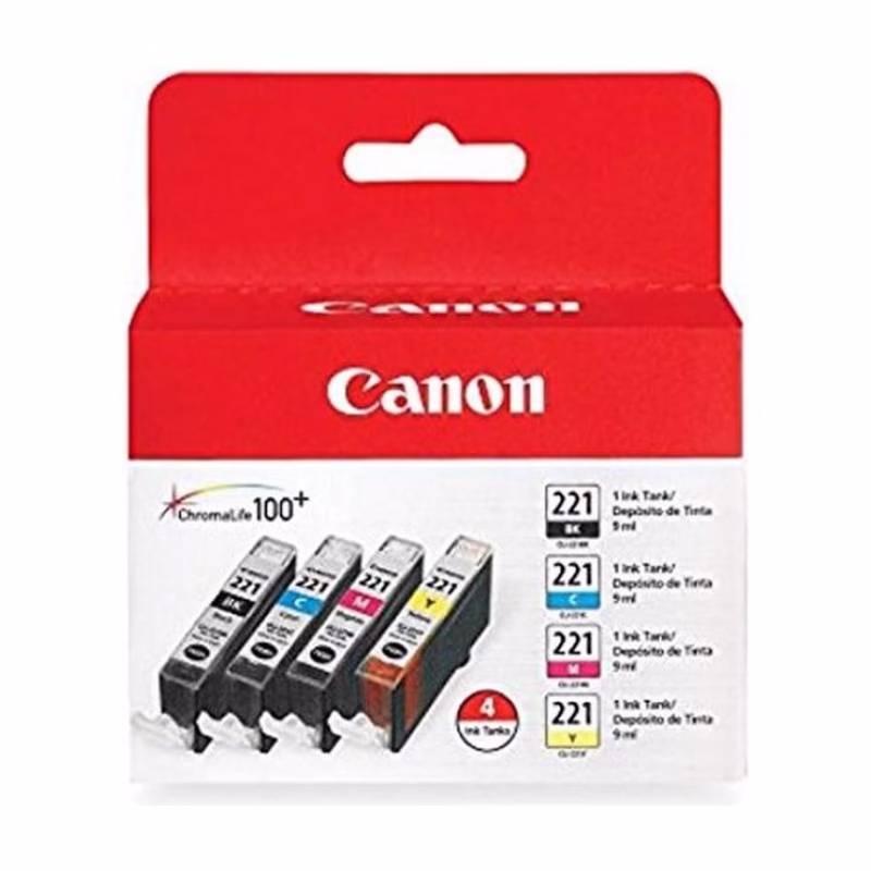 [Original] Canon CLI-221 CMYK Value Pack 4 Ink Cartridges