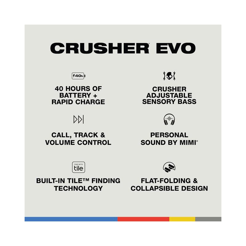 Skullcandy Crusher Evo Over-Ear Wireless Headphones with Sensory Bass - Black (Brand New) - view 4