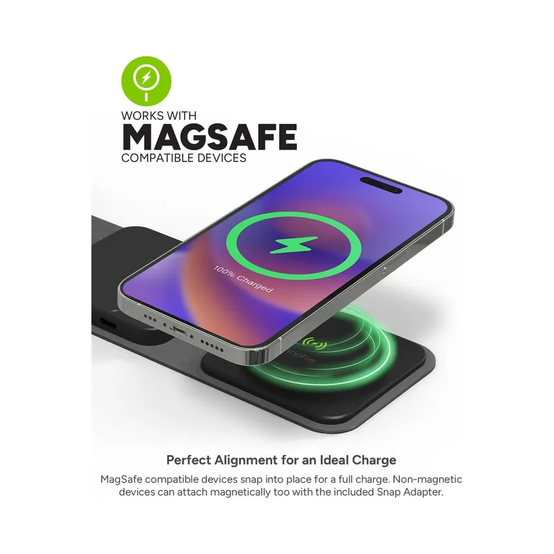 Mophie Wireless 3 in 1 Travel Magnetic Wireless Charging Station (Brand New) - view 5