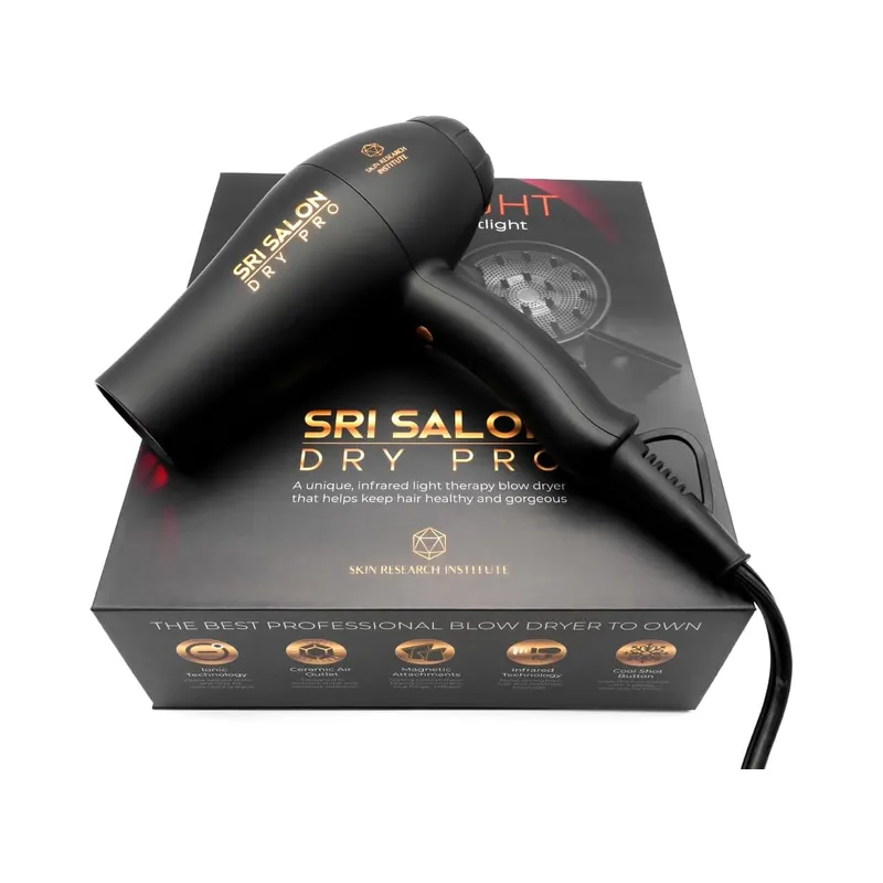 Skin Research Institute Salon Dry Pro Infrared Hair Dryer - Negative Ions for Reduced Frizz, Fast-Drying and Max Shine,.