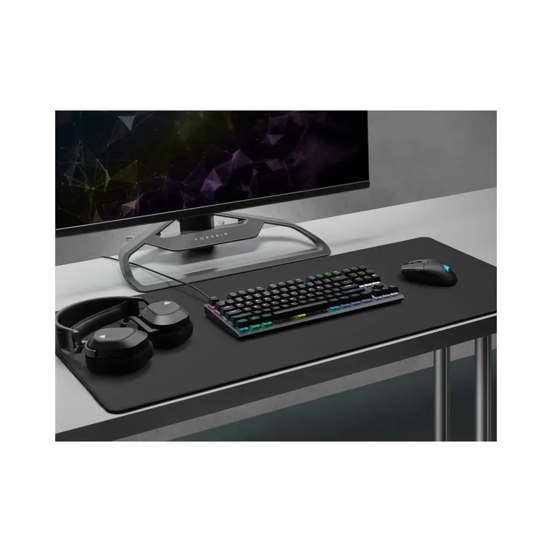 CORSAIR K60 RGB TKL RGB Tenkeyless Optical-Mechanical Wired Gaming Keyboard - OPX Switches - Black (Brand New) - view 2
