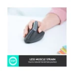 Logitech - MX Vertical Advanced Wireless Optical Ergonomic Mouse with USB and Bluetooth Connection - Wireless - Graphite -.
