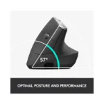 Logitech - MX Vertical Advanced Wireless Optical Ergonomic Mouse with USB and Bluetooth Connection - Wireless - Graphite -.