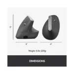 Logitech - MX Vertical Advanced Wireless Optical Ergonomic Mouse with USB and Bluetooth Connection - Wireless - Graphite -.