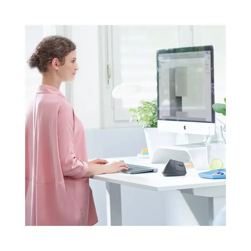 Logitech - MX Vertical Advanced Wireless Optical Ergonomic Mouse with USB and Bluetooth Connection - Wireless - Graphite -.