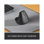 Logitech - Lift Vertical Wireless Optical Ergonomic Mouse with 4 Customizable Buttons - Wireless - Graphite - (Brand New) -.