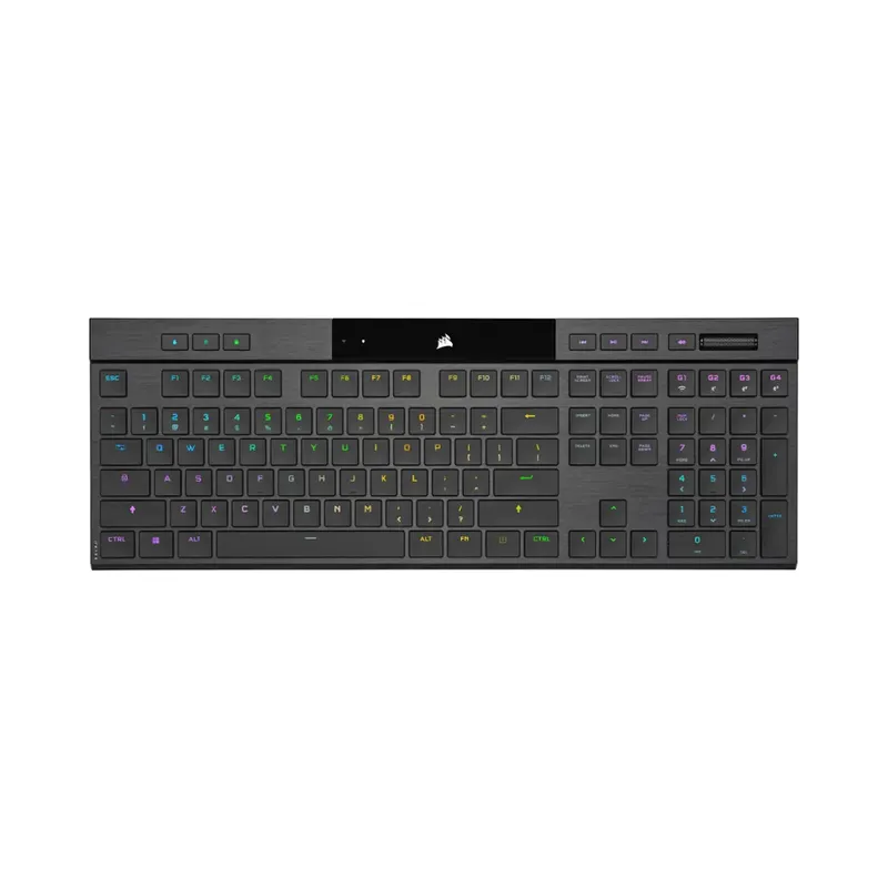 CORSAIR - K100 Air Wireless Full-Size Bluetooth RGB Mechanical Cherry MX Ultra Low Profile Tactile Switch Gaming Keyboard -.