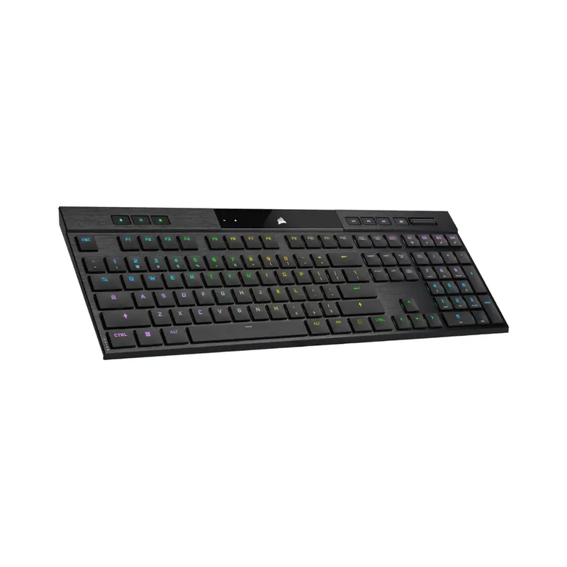 CORSAIR - K100 Air Wireless Full-Size Bluetooth RGB Mechanical Cherry MX Ultra Low Profile Tactile Switch Gaming Keyboard -.