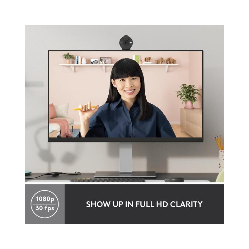 Logitech Brio 300 1920x1080p USB-C Webcam with Privacy Shutter - Graphite (Brand New) - view 4