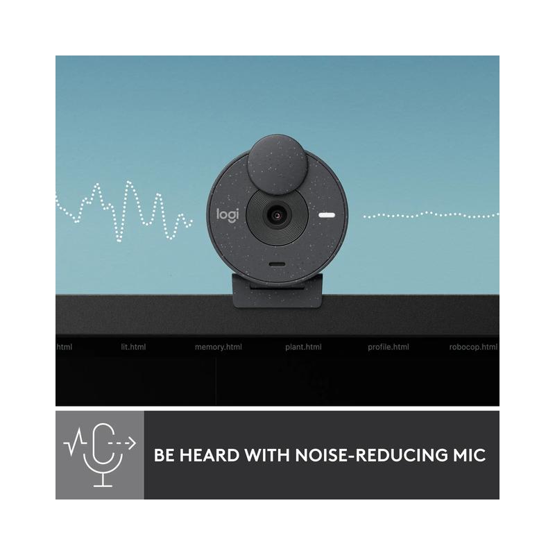 Logitech Brio 300 1920x1080p USB-C Webcam with Privacy Shutter - Graphite (Brand New) - view 5